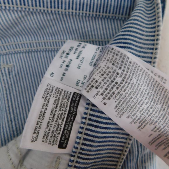 Levi's 710 Jeans Size 27 Super Skinny White Blue Stripe Stretch Pants 5 Pocket - Picture 5 of 10